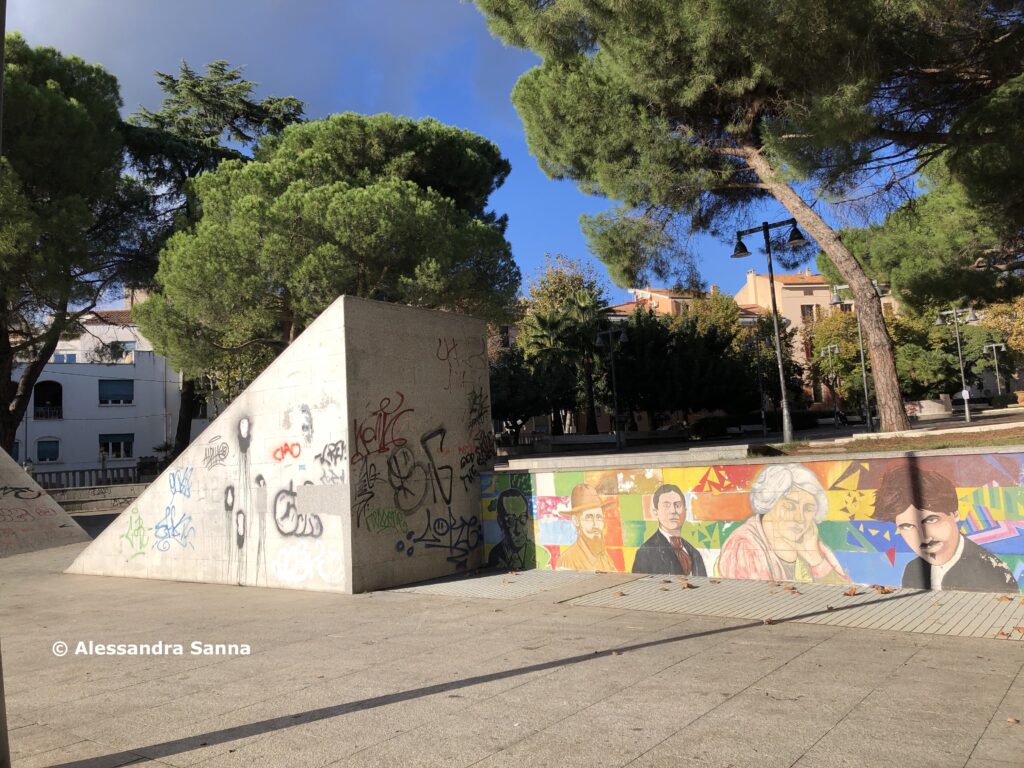 Nuoro, murales di Grazia Deledda